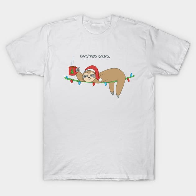 Christmas Cheers Sloth T-Shirt by stacreek